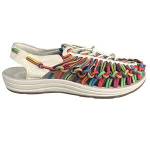 Keen Women’s Uneek White Multicolor Trail Hiking Water Sandals Size US 9